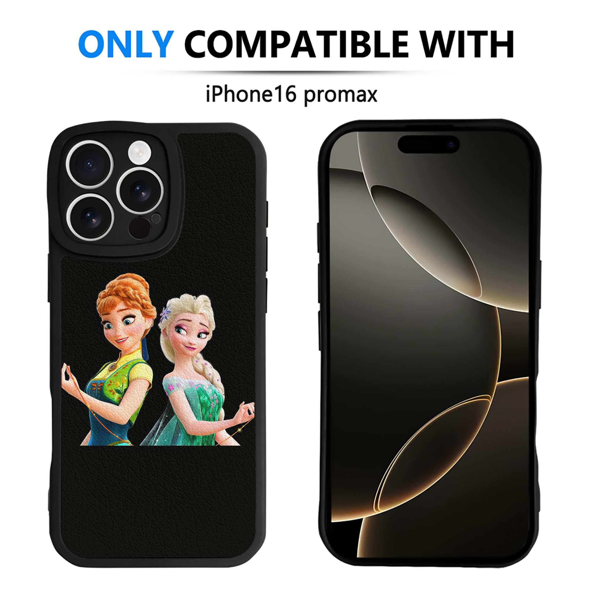 （画像用） アナと雪の女王 アンナ エルサ Frozen Anna Elsa 【iPhone 16シリーズ対応】シリコンスマホケース（レザー調） 材質：シリコン